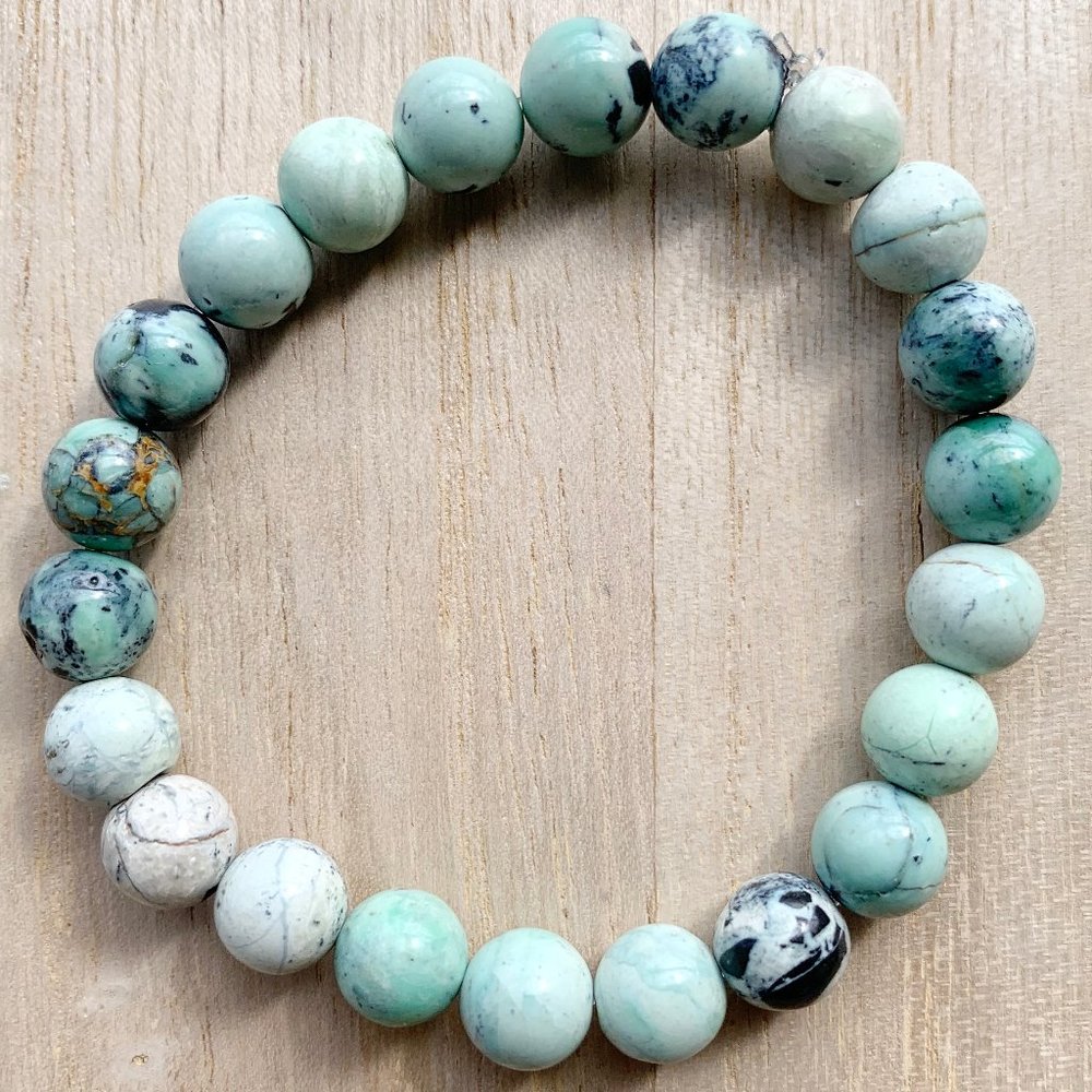 🎉 HP 🎉 8mm Turquoise Handmade Bracelet Chakra - Picture 5 of 8